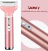 Electric Razor for Women, 4-in-1 Women's Body Hair Removal, Pubic Shaver Bikini Trimmer for Eyebrow Face Body Underarm, Portable Ladies Shaver USB Rec